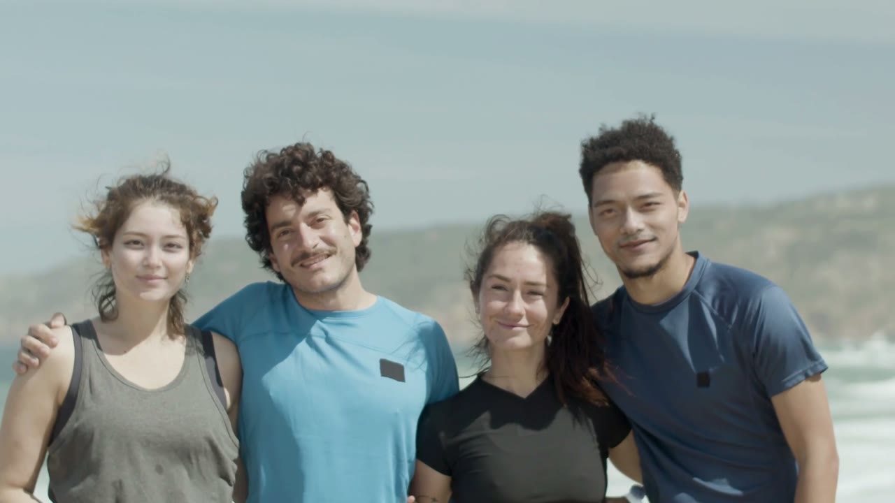 Result: the leftmost woman and rightmost man are replaced, while the middle two people remain unchanged